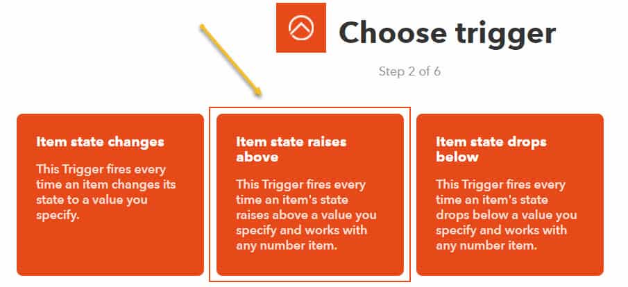 Openhab IFTTT Integration - Chose Trigger